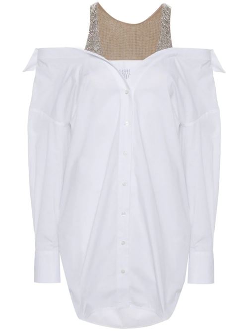 White stretch-cotton poplin shirt GIUSEPPE DI MORABITO | 02PSDR341C0228201